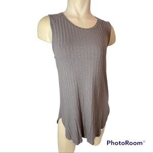 Apt. 9 Womens Ribbed Sparkle Grey Tank Top Size S